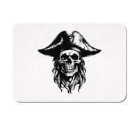 Azeeda 'Pirate Captain Skull and Hat' Rectangular Fridge Magnet - Decorative Refrigerator & Whiteboard Magnet for Home, Kitchen or Office - 70mm x 49mm (FM00064204)