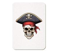 Azeeda 'Pirate Captain Skull' Rectangular Fridge Magnet - Decorative Refrigerator & Whiteboard Magnet for Home, Kitchen or Office - 70mm x 49mm (FM00064205)
