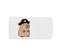 Azeeda 'Pirate Capybara' Pill Box with Tablet Splitter (PI00043683)