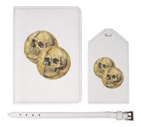 Azeeda 'Pirate Gold Coins' Passport Cover & Luggage Tag Travel Set (PA00034706)