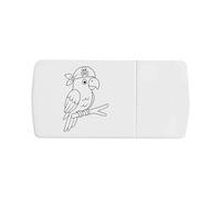 Azeeda 'Pirate Parrot' Pill Box with Tablet Splitter (PI00038323)