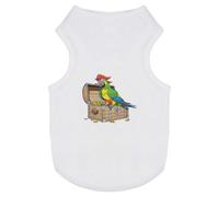 Azeeda 'Pirate Parrot Sitting on Treasure Chest' Pet Dog/Cat T-Shirt, S (PT00180225)