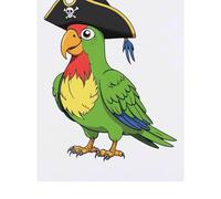 Azeeda 'Pirate Parrot Wearing Tricorn Hat' Temporary Tattoo - Water Resistant, Skin-Safe, Non-Toxic Transfer (TO00098549)