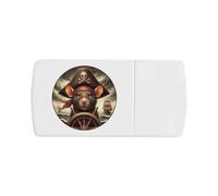 Azeeda 'Pirate Rat Steering Ship' Pill Box with Tablet Splitter (PI00038195)