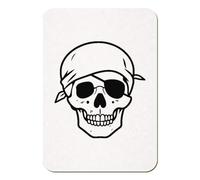 Azeeda 'Pirate Skull with Eyepatch' Rectangular Fridge Magnet - Decorative Refrigerator & Whiteboard Magnet for Home, Kitchen or Office - 70mm x 49mm (FM00064208)