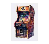 Azeeda 'Pirate Themed Arcade Machine' Temporary Tattoo - Water Resistant, Skin-Safe, Non-Toxic Transfer (TO00105955)
