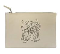 Azeeda 'Pirate Treasure Chest' Canvas Clutch Bag/Accessory Case (CL00047918)
