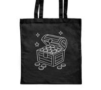 Azeeda 'Pirate Treasure Chest' Classic Black Tote Shopper Bag (ZB00028101)