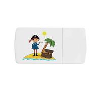 Azeeda 'Pirate with Treasure' Pill Box with Tablet Splitter (PI00043582)