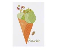 Azeeda 'Pistachio Ice Cream Cone ' Temporary Tattoo - Water Resistant, Skin-Safe, Non-Toxic Transfer (TO00089577)