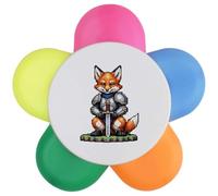 Azeeda 'Pixel Art Fox Knight' Flower Shape Highlighter Pen (HL00047464)