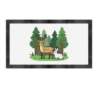 Azeeda 'Pixel Deer and Rabbit in Forest' Pet Feeding Mat (PM00036173)