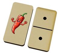 Azeeda 'Pixel Style Dancing Chilli' Domino Set & Box (DM00054938)