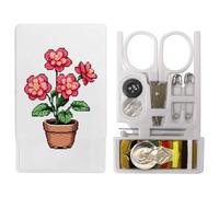 Azeeda 'Pixel Style Potted Begonia' Mini Travel Sewing Kit (SE00045847)