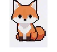 Azeeda 'Pixel Style Red Fox' Temporary Tattoo - Water Resistant, Skin-Safe, Non-Toxic Transfer (TO00097853)