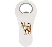 Azeeda 'Pixel Style Savannah Cat' Bottle Opener Fridge Magnet (BO00102343)