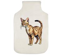 Azeeda 'Pixel Style Savannah Cat' Hot Water Bottle Cover (HW00047935)