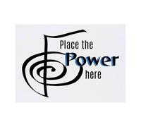 Azeeda 'Place The Power Here' Temporary Tattoo - Water Resistant, Skin-Safe, Non-Toxic Transfer (TO00094391)