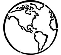 Azeeda 'Planet Earth' Reusable Stencil - Durable Decorative Template for Painting and Spraying on Walls, Tiles, Wood, Fabric & Craft Projects - M (A5) (WS00042010)