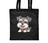 Azeeda 'Playful Schnauzer Puppy' Shopping Tote Bag - Black (ZB00035544)