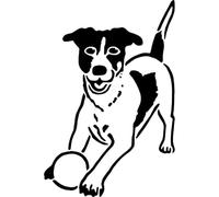 Azeeda 'Playing Jack Russell' Reusable Stencil - Durable Decorative Template for Painting and Spraying on Walls, Tiles, Wood, Fabric & Craft Projects - S (A6) (WS00064814)