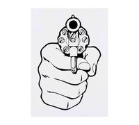 Azeeda 'Point Blank' Temporary Tattoo - Water Resistant, Skin-Safe, Non-Toxic Transfer (TO00101355)