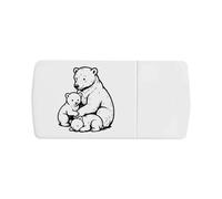 Azeeda 'Polar Bear with Cubs' Pill Box with Tablet Splitter (PI00039025)