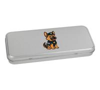 Azeeda 'Police German Shepherd' Stationery Tin - 180mm (TT00290029) | Metal Hinged Keepsake Box for Pens, Pencils, Crafts and Gifts