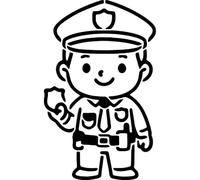 Azeeda 'Police Man Hero' Reusable Stencil - Durable Decorative Template for Painting and Spraying on Walls, Tiles, Wood, Fabric & Craft Projects - S (A6) (WS00070603)