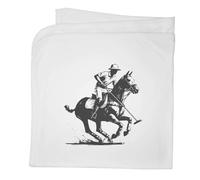 Azeeda 'Polo Player On Horseback' Cotton Baby Blanket/Shawl (BY00045396)