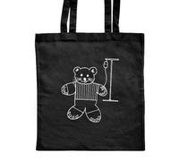 Azeeda 'Poorly Teddy Bear' Classic Black Tote Shopper Bag (ZB00019041)