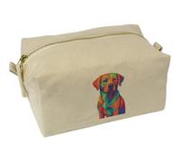 Azeeda 'Pop Art Labrador' Canvas Wash Bag/Makeup Case (CS00045033)