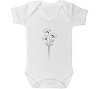 Azeeda 'Poppies' Baby Grow - White, 0-3m (GR00186591)
