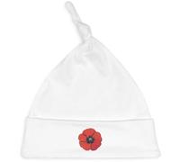Azeeda 'Poppy Flower Top View' Baby Beanie Hat (BH00031721) White