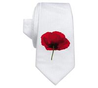 Azeeda 'Poppy' White Tie/Necktie with Gift Box (AT00004866)
