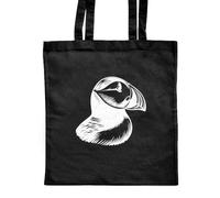 Azeeda 'Portrait Of A Puffin Bird' Classic Black Tote Shopper Bag (ZB00022418)
