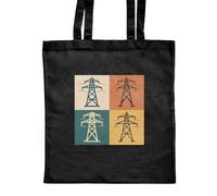 Azeeda 'Power Transmission Structures' Classic Black Tote Shopper Bag (ZB00027389)