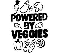 Azeeda 'Powered By Veggies' Reusable Stencil - Durable Decorative Template for Painting and Spraying on Walls, Tiles, Wood, Fabric & Craft Projects - XL (A3) (WS00080099)