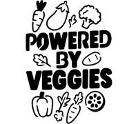 Azeeda 'Powered By Veggies' Reusable Stencil - Durable Decorative Template for Painting and Spraying on Walls, Tiles, Wood, Fabric & Craft Projects - XXL (A2) (WS00080098)