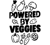 Azeeda 'Powered By Veggies' Reusable Stencil - Durable Decorative Template for Painting and Spraying on Walls, Tiles, Wood, Fabric & Craft Projects - L (A4) (WS00061439)