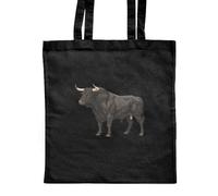 Azeeda 'Powerful Bull' Classic Black Tote Shopper Bag (ZB00030030)