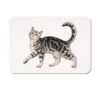 Azeeda 'Prancing Gray Tabby Cat' Rectangular Fridge Magnet - Decorative Refrigerator & Whiteboard Magnet for Home, Kitchen or Office - 70mm x 49mm (FM00055323)