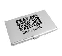 Azeeda 'Pray Big Worry Small Trust God Motivation' Business Card Holder/Credit Card Wallet (CH00045220)