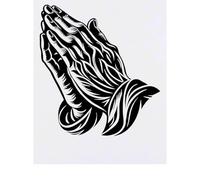 Azeeda 'Praying Hands' Temporary Tattoo - Water Resistant, Skin-Safe, Non-Toxic Transfer (TO00099301)