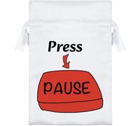 Azeeda 'Press Pause' Satin Gift Bag - 15cm (SB00163988)