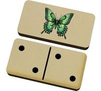 Azeeda 'Pretty Green Butterfly' Domino Set & Box (DM00053114)