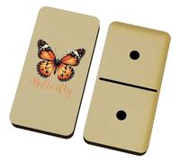 Azeeda 'Pretty Orange Butterfly ' Domino Set & Box (DM00053118)