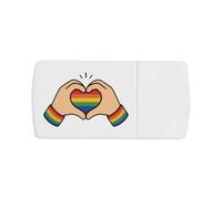 Azeeda 'Pride Heart Hands' Pill Box with Tablet Splitter (PI00045049)