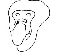 Azeeda 'Proboscis Monkey' Reusable Stencil - Durable Decorative Template for Painting and Spraying on Walls, Tiles, Wood, Fabric & Craft Projects - S (A6) (WS00063766)