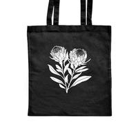 Azeeda 'Protea Flowers' Classic Black Tote Shopper Bag (ZB00024547)